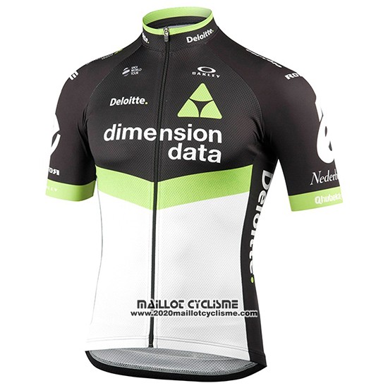 2017 Maillot Ciclismo Dimension Data Vert et Noir Manches Courtes et Cuissard